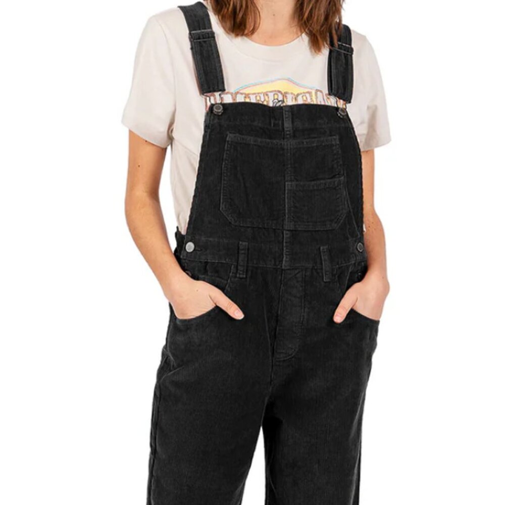 Lana Roux Relaxed Fit Corduroy Oversize Boyfriend Overalls - Picture 4 of 5